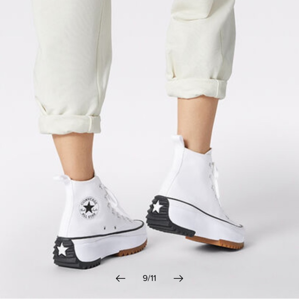 converse white run star hike platform shoes